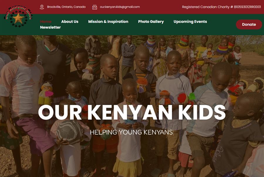 Homepage of the Our Kenyan Kids website built by Truespeed